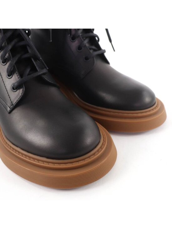 Loewe Log Lace Up Leather Boots Short Black 37 - Picture 8 of 10